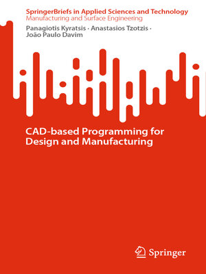cover image of CAD-Based Programming for Design and Manufacturing